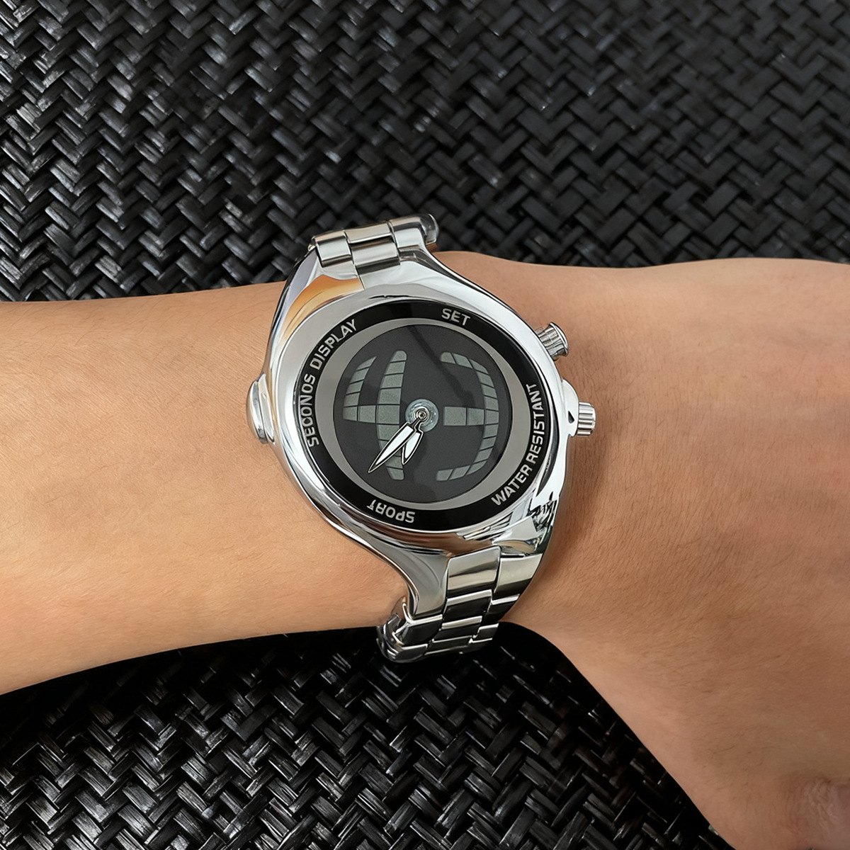 Mens Twisted Vintage Asymmetric Dual-Display Watch photo 5