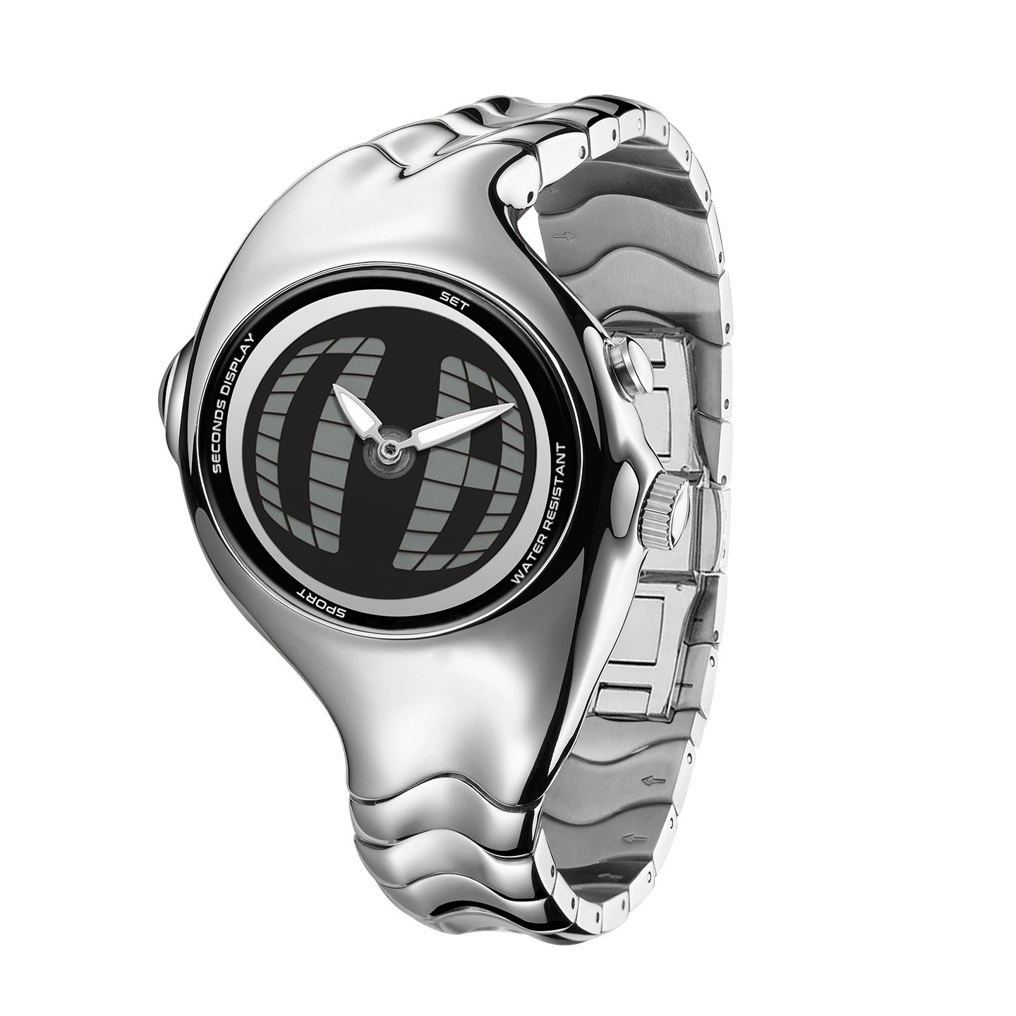 Mens Twisted Vintage Asymmetric Dual-Display Watch photo 2