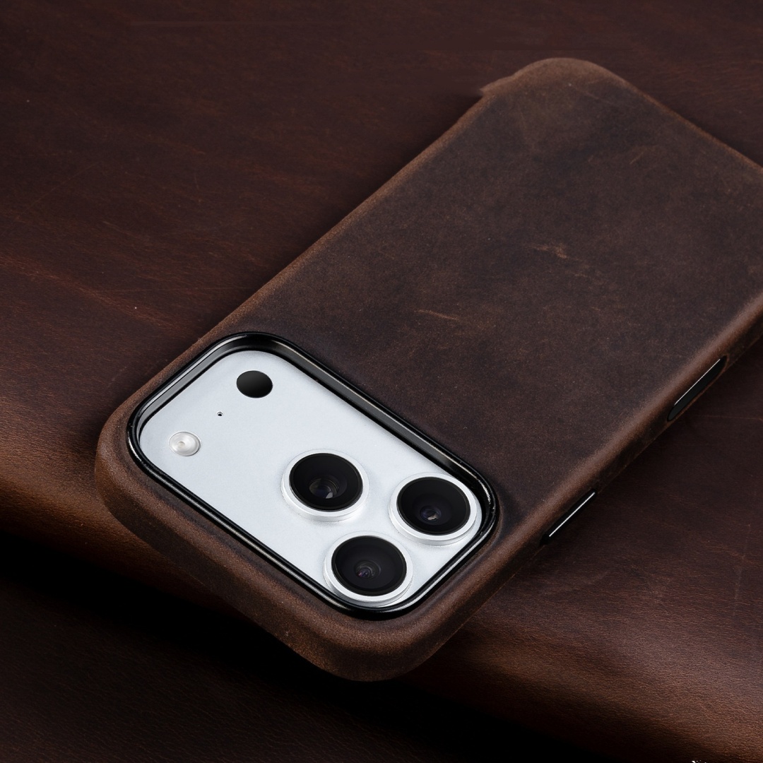 Retro Crazy Horse Leather Genuine Leather Magnetic Protective Case For Phones photo 1
