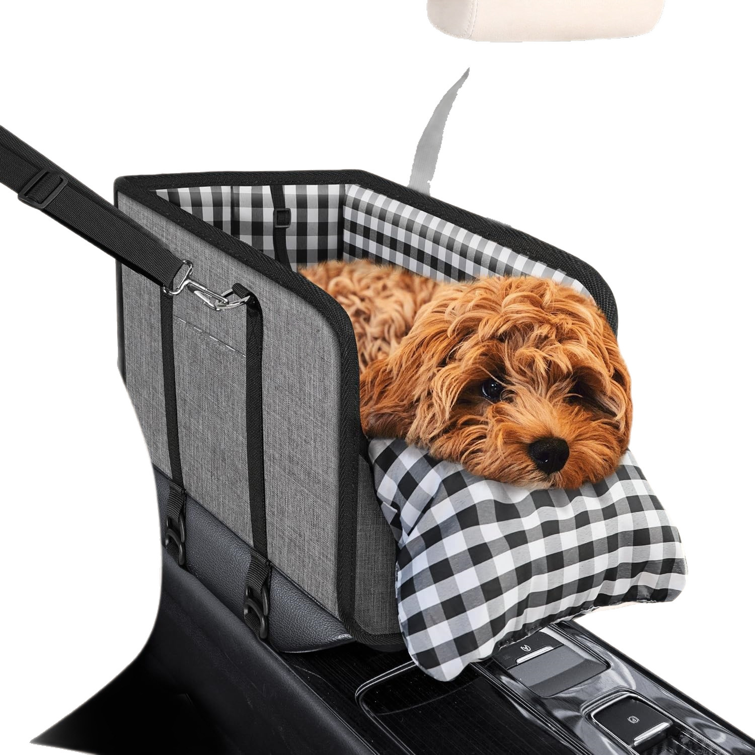 Plaid Pet Car Seat With Cushion photo 3