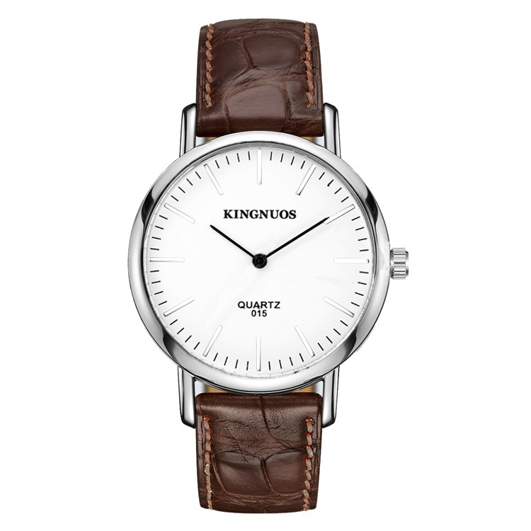 Stylish And Minimalist Two-hand Leather-strap Watch For Men And Women photo 4