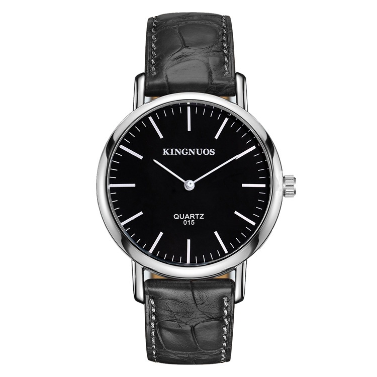 Stylish And Minimalist Two-hand Leather-strap Watch For Men And Women photo 2