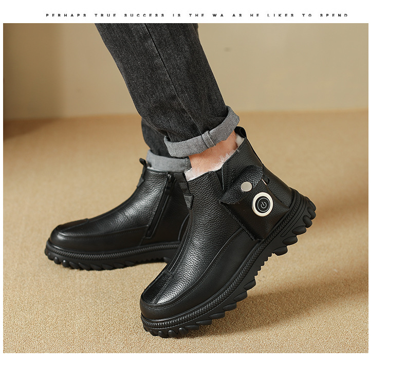 Mens Winter Thermal Charging Heated Boots Non-Slip And Waterproof For Snowy Conditions photo 3