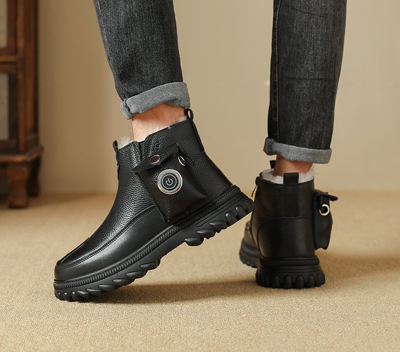 Mens Winter Thermal Charging Heated Boots Non-Slip And Waterproof For Snowy Conditions photo 5