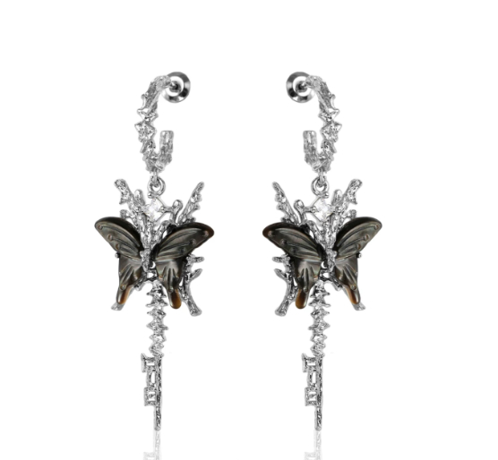 Butterfly Tassel Earrings With 925 Silver Hooks photo 6
