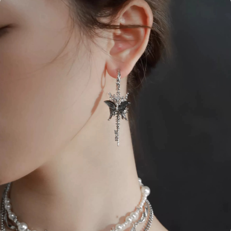 Butterfly Tassel Earrings With 925 Silver Hooks photo 1