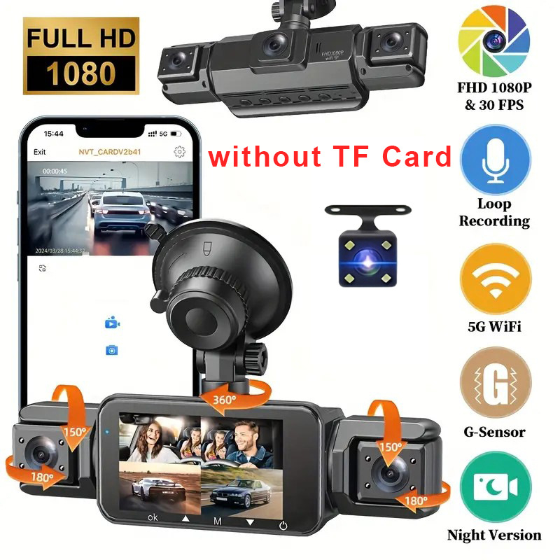 Panoramic Dash Cam Plug-and-Play Night Vision 4-Camera Reversing View photo 6