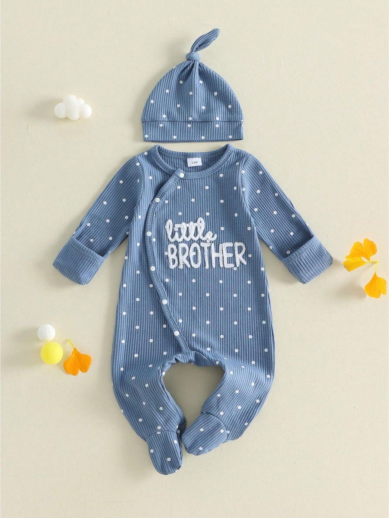 Single-breasted Footed Romper With Hat Two Pieces photo 4