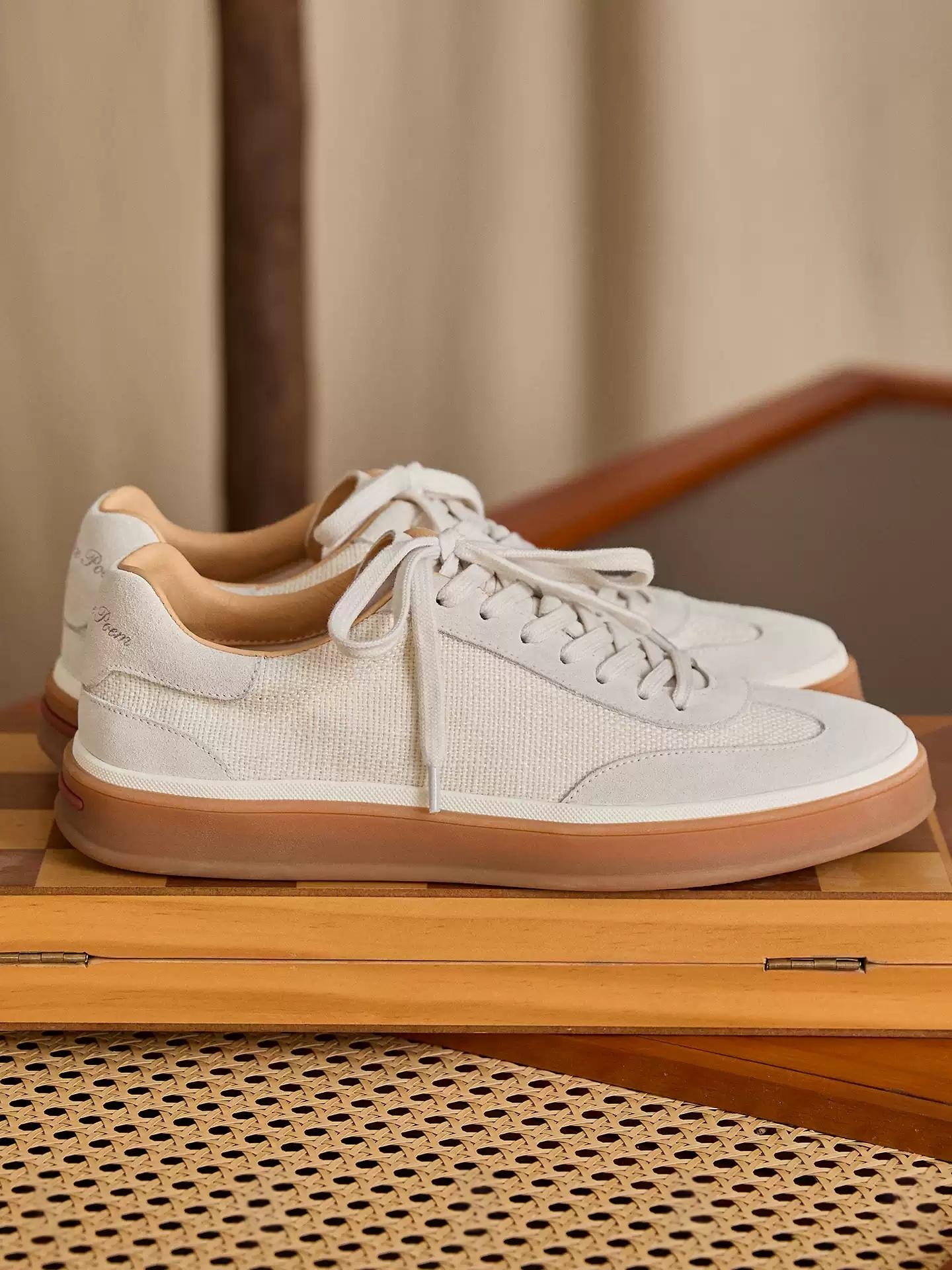 Breathable Cowhide And Cotton-linen Casual Shoes For Men photo 4