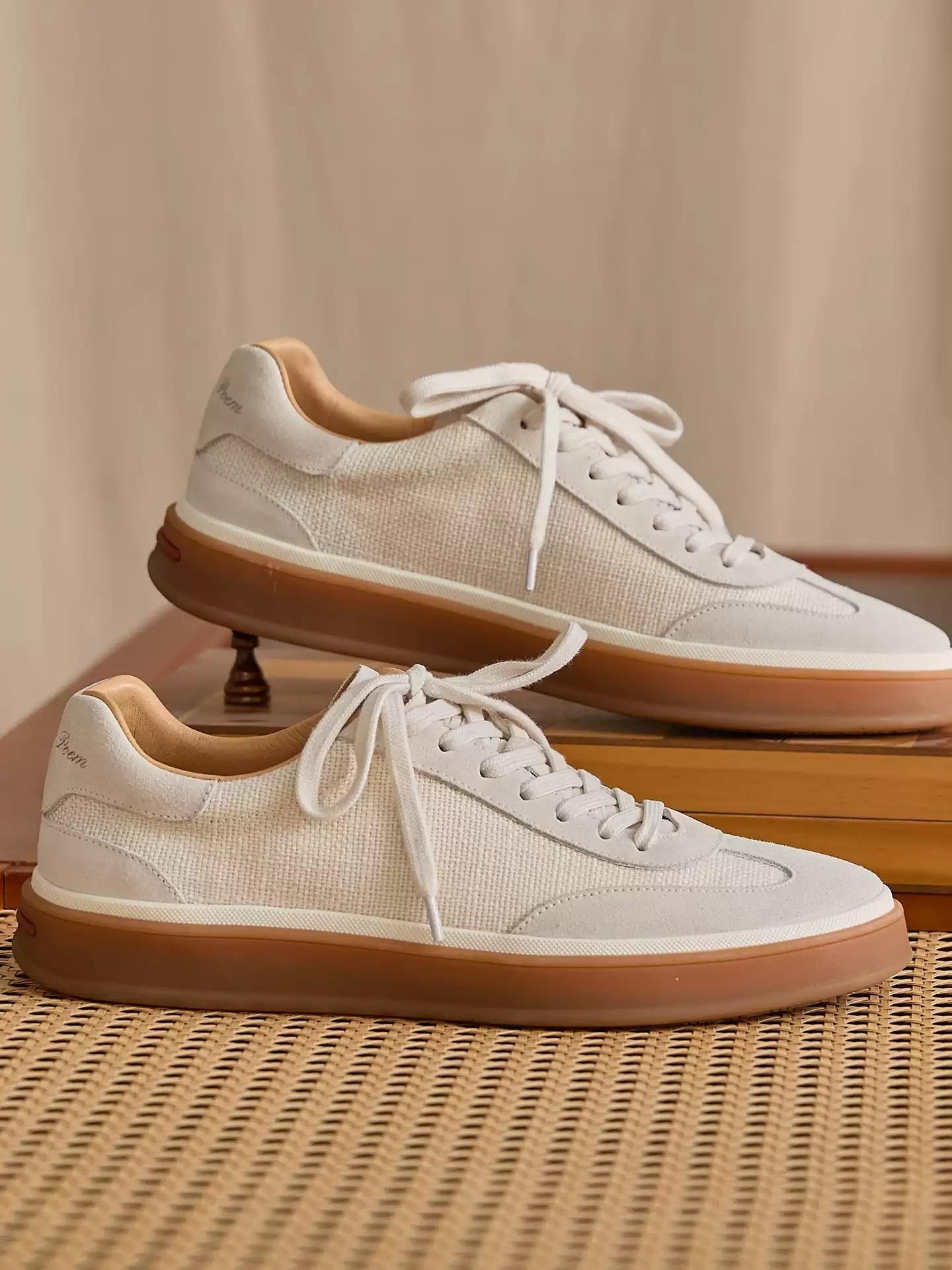 Breathable Cowhide And Cotton-linen Casual Shoes For Men photo 6