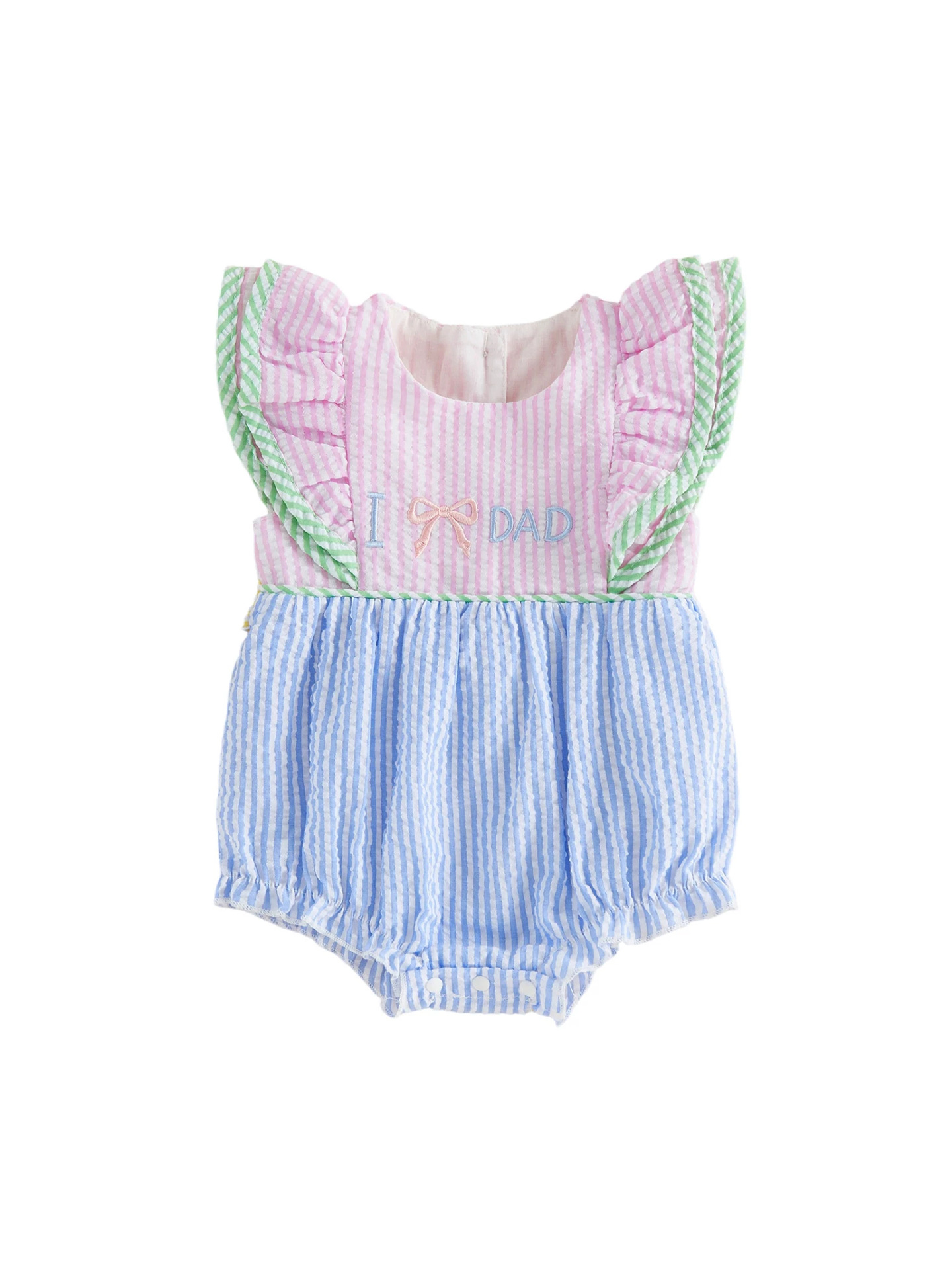 Bow-Embroidered Flared-Sleeve Romper And Bottoming Dress photo 2