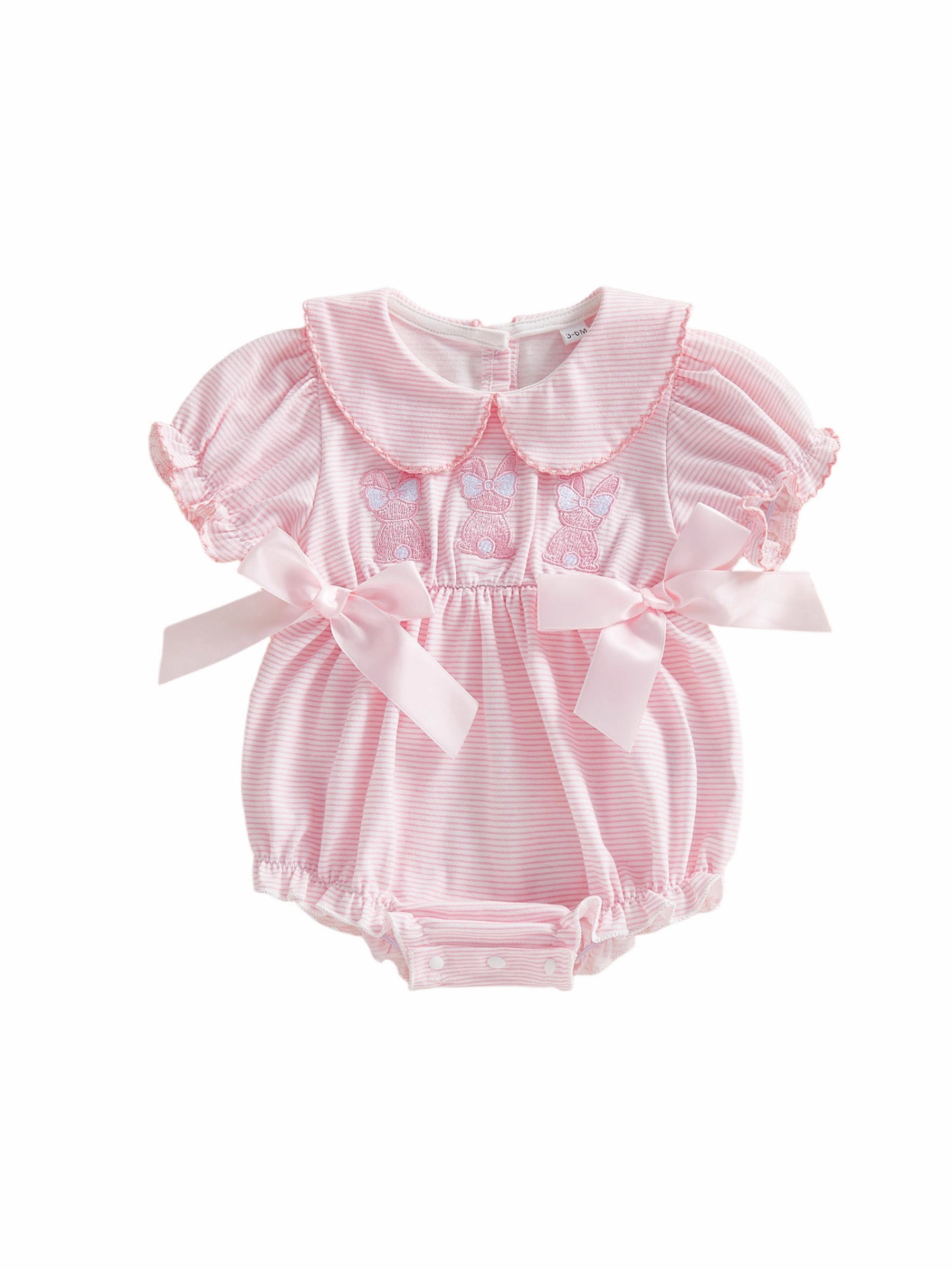 Baby Girl Long-sleeve Romper With A Ruffled Collar photo 4