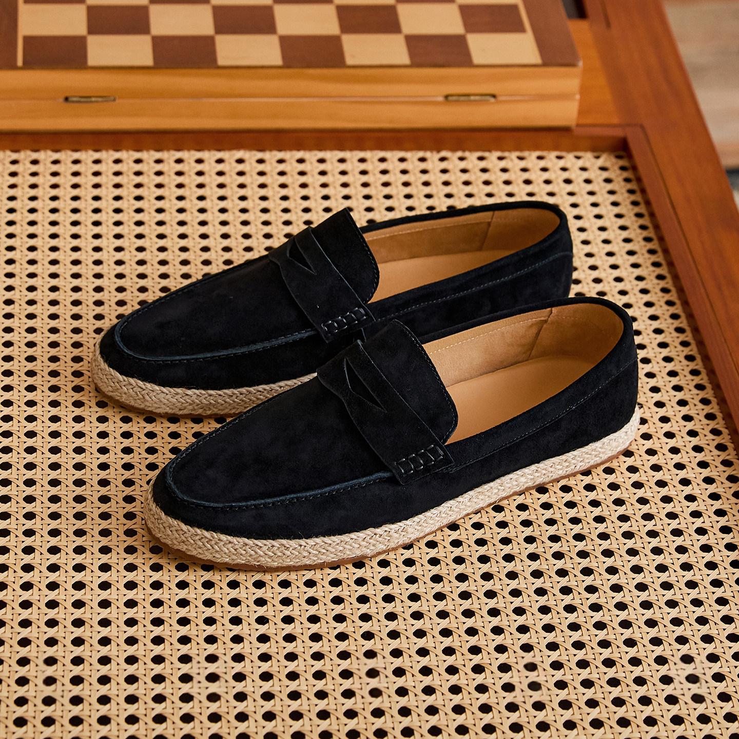 Retro Sheepskin Slip-on Mens Loafers photo 1