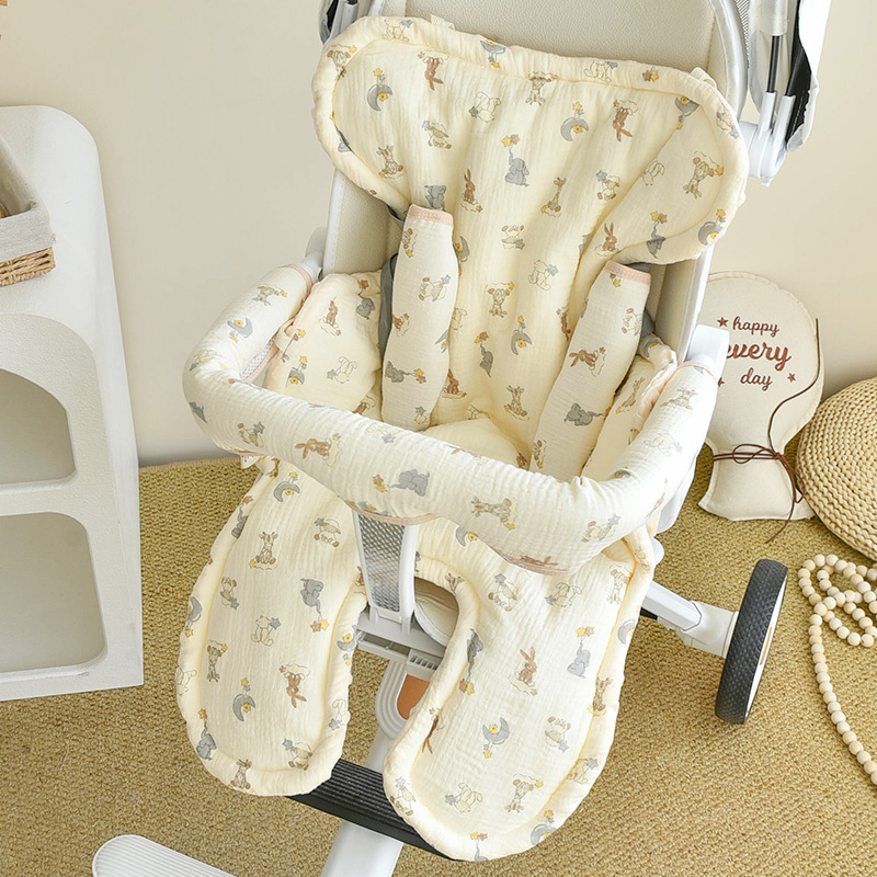 Babys Pure Cotton Thickened Stroller Pad Seat Cushion And Armrest Backrest photo 8