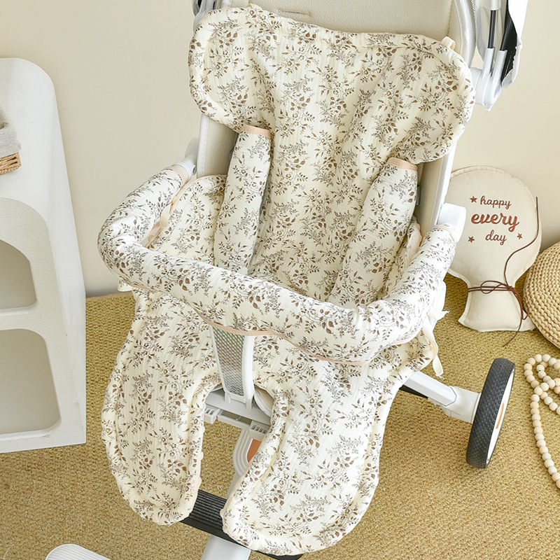 Babys Pure Cotton Thickened Stroller Pad Seat Cushion And Armrest Backrest photo 5