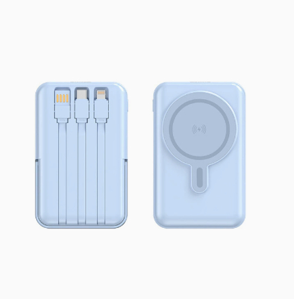 15W Wireless Magnetic Charging BankSuperfast Charging With Built-in Cable Portable Power Source photo 6