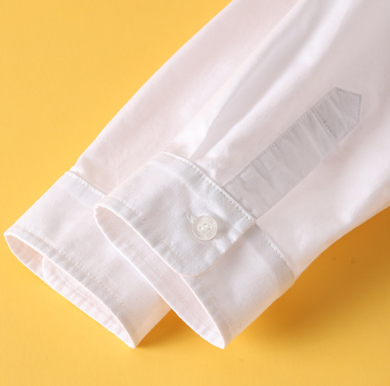 Cotton Long-sleeved White Shirt For Boys And Girls photo 3