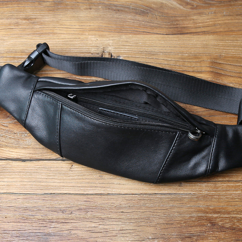 Genuine Leather Mens Chest Bag First-layer Cowhide Shoulder And Crossbody Bag photo 3
