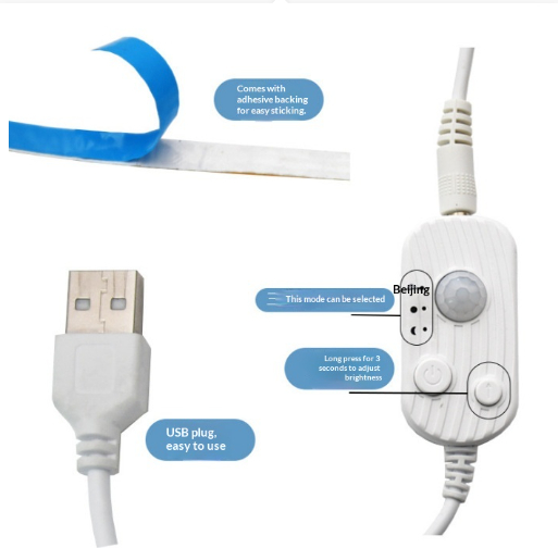 Cross-border Best-selling COB 5V Motion-sensor LED Strip photo 6