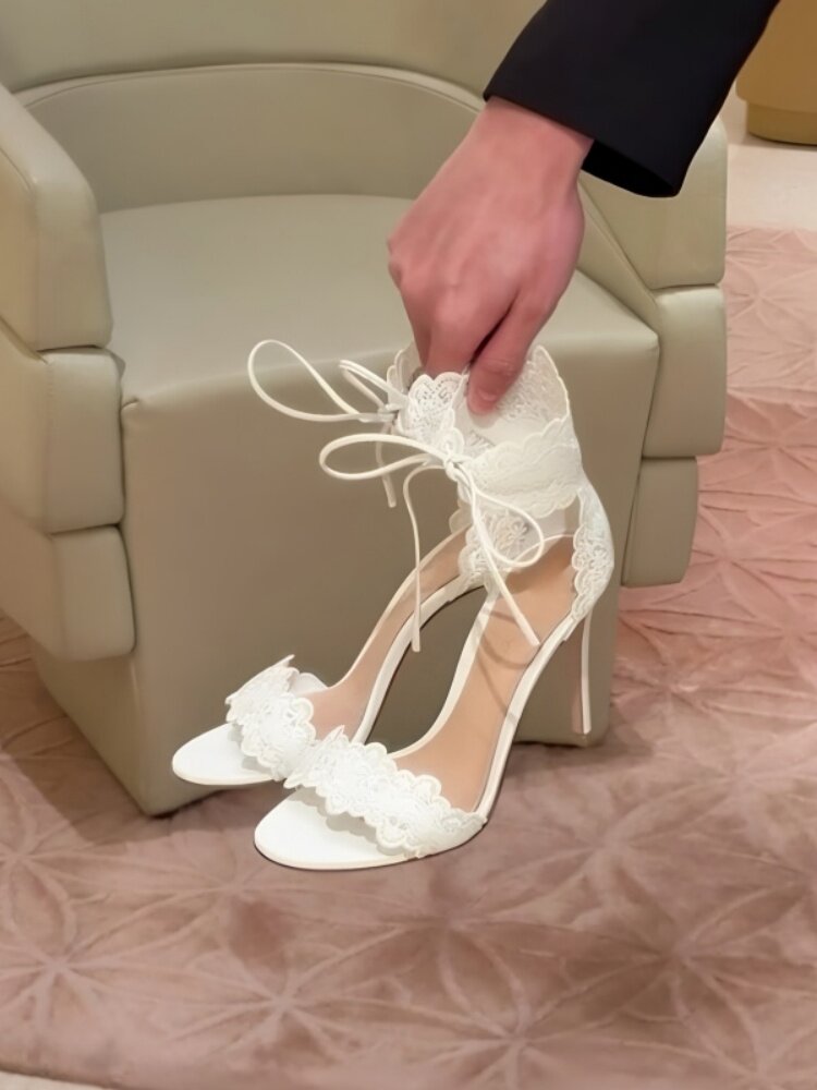 Lace-strap Stiletto Sandals, Women's High Heels photo 7