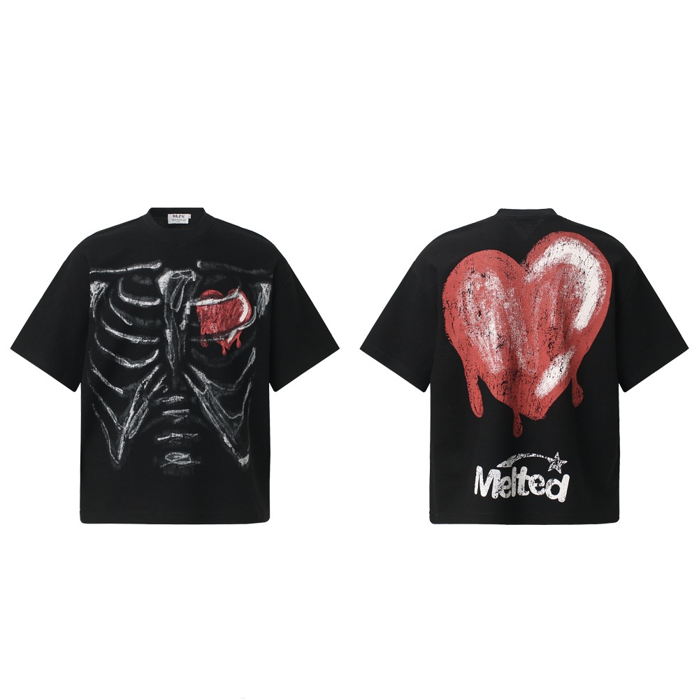 Humanoid Skeleton Melting Into A Heart Men's Short-sleeve Shirt photo 4