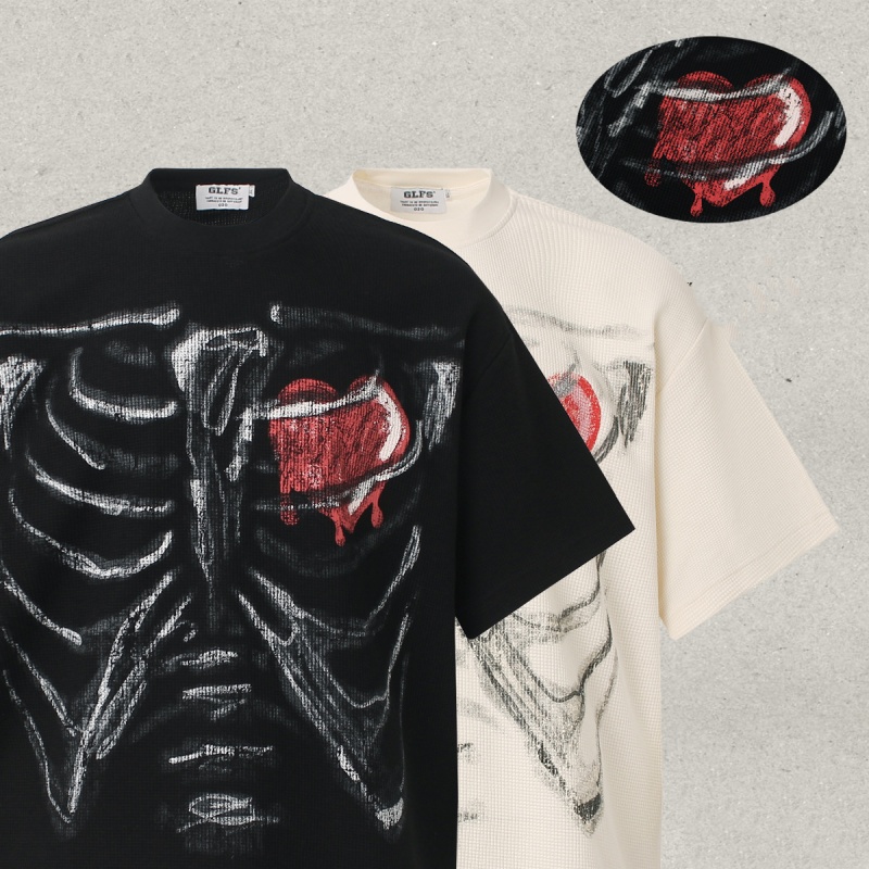 Humanoid Skeleton Melting Into A Heart Men's Short-sleeve Shirt photo 5