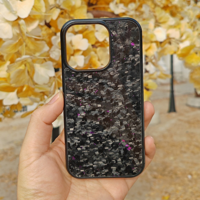 Gold Foil Carbon Fiber Forged Grain Phone Case photo 4
