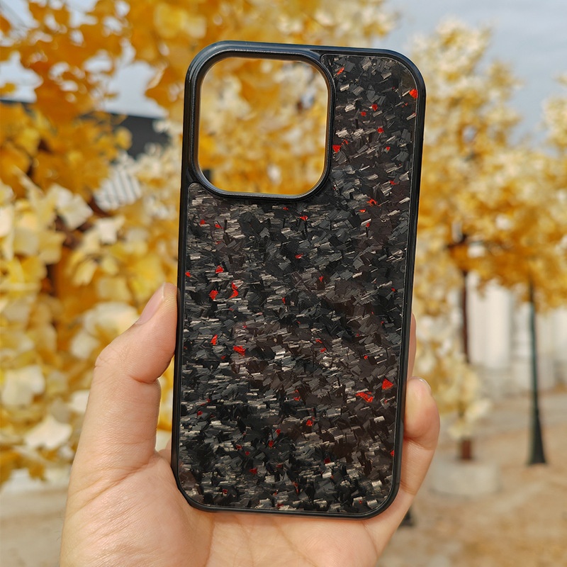 Gold Foil Carbon Fiber Forged Grain Phone Case photo 5