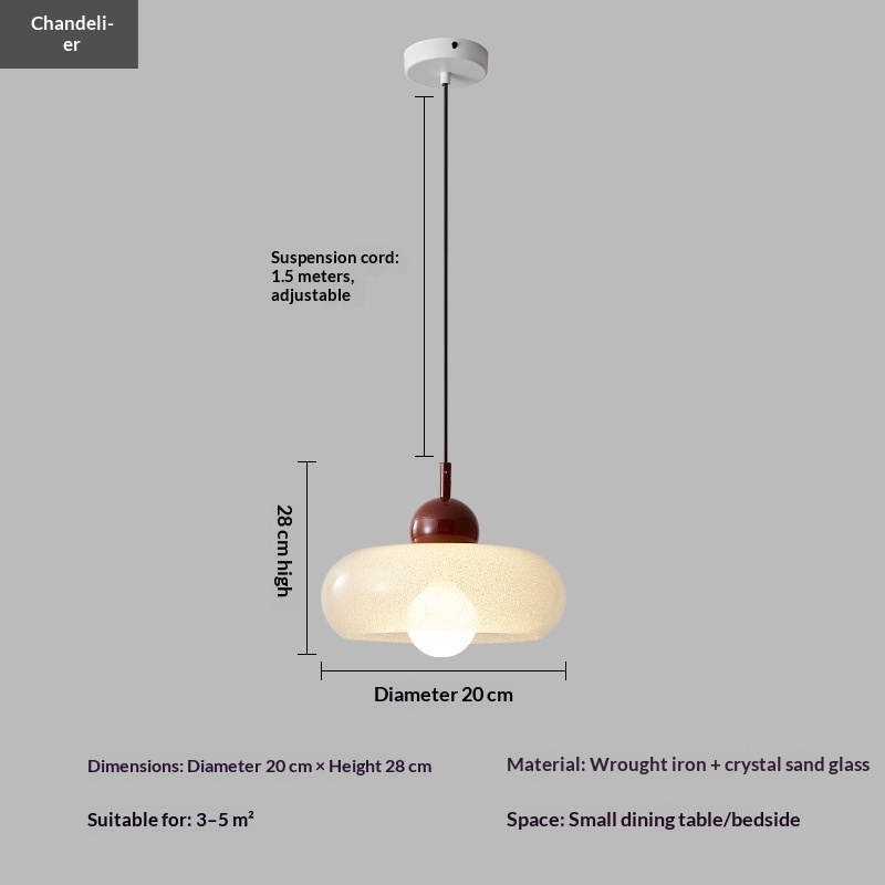 Entrance Single-head Chandelier Round Dining Table Glass photo 4