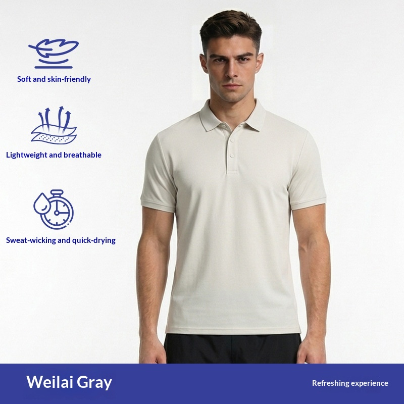 Summer Men's Sports Short-Sleeved Solid Color T-Shirt photo 1