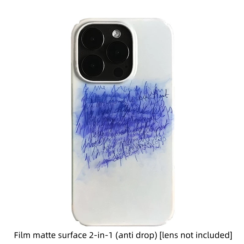 Blue Chaotic Handwriting Art Film Phone Case photo 2
