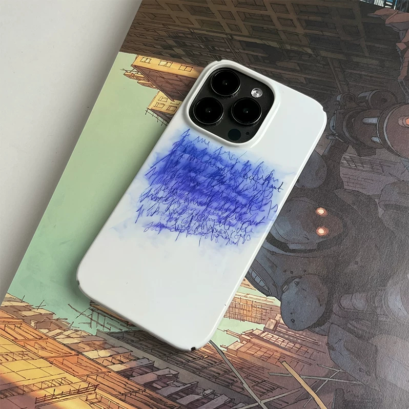Blue Chaotic Handwriting Art Film Phone Case photo 2