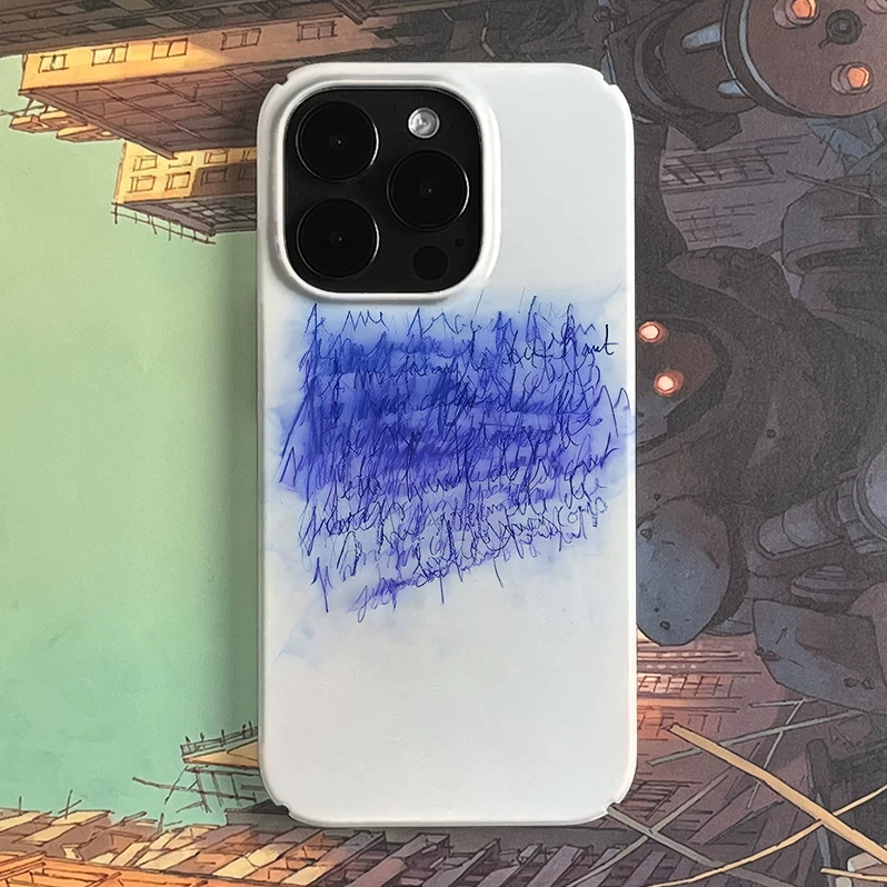 Blue Chaotic Handwriting Art Film Phone Case photo 1