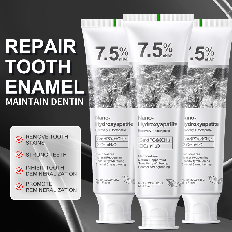 Stain-removal Protective Enamel-safe Fluoride-free Hydroxyapatite Whitening Toothpaste photo 5