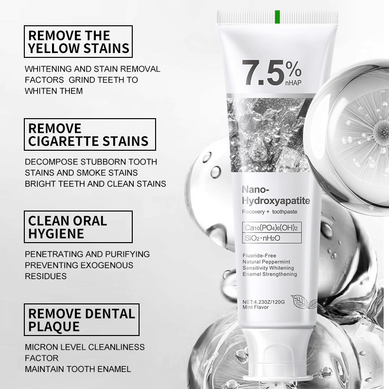 Stain-removal Protective Enamel-safe Fluoride-free Hydroxyapatite Whitening Toothpaste photo 4
