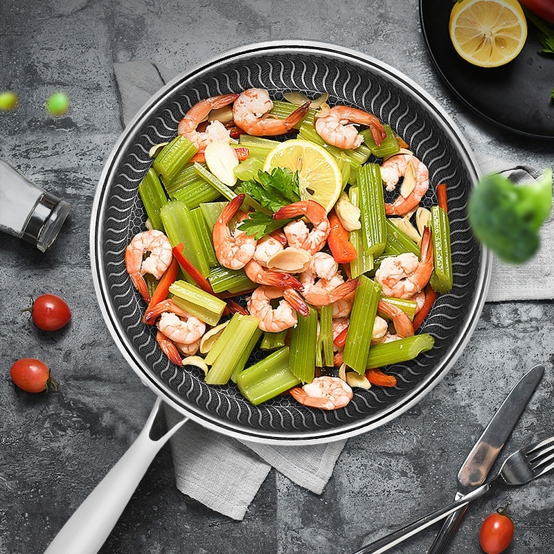 Stainless Steel Frying Pan Household Uncoated Induction Cooker Applicable To Gas Stove photo 1