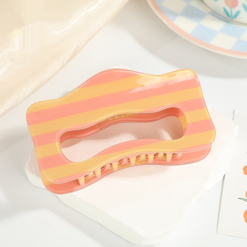 French-style Fashion Striped Acetate Hair Clip Headpiece photo 4