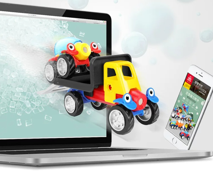 Assemble Magnetic Block Car Children's Puzzle And Hands-on Engineering Car photo 2
