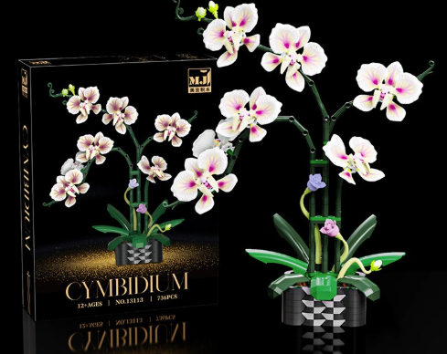 High-grade Orchid Preserved Two-tone Petal Assembly Building Block Flower Creative Decorative Piece photo 7