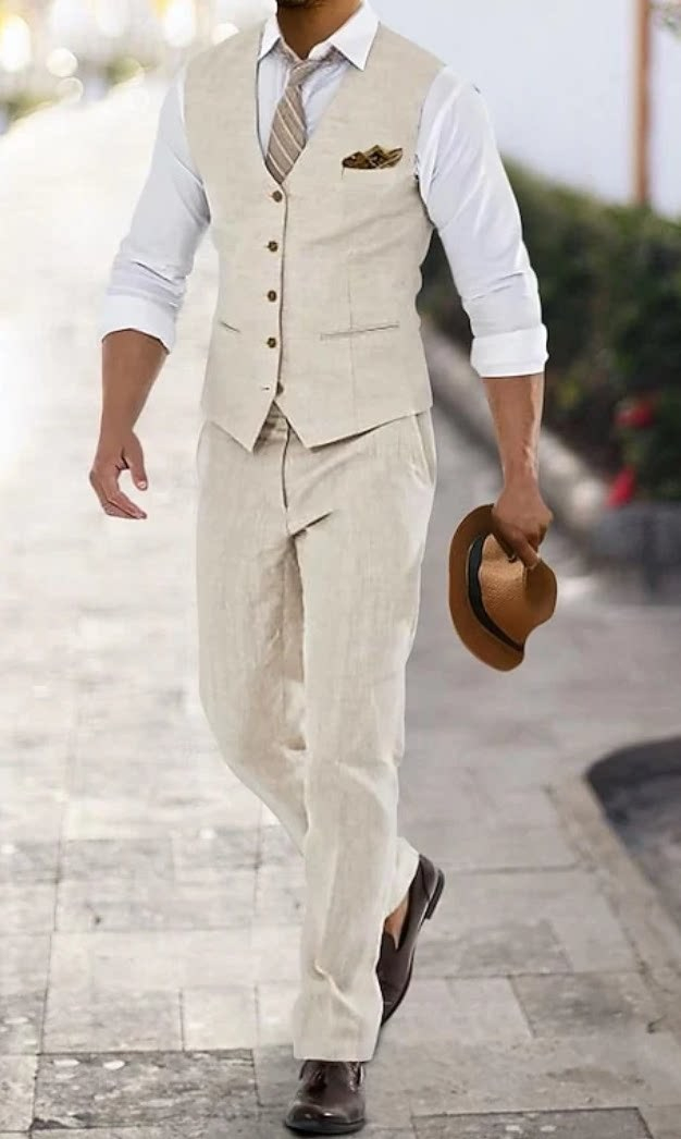 Vintage-style Men's Suit Vest Set photo 2