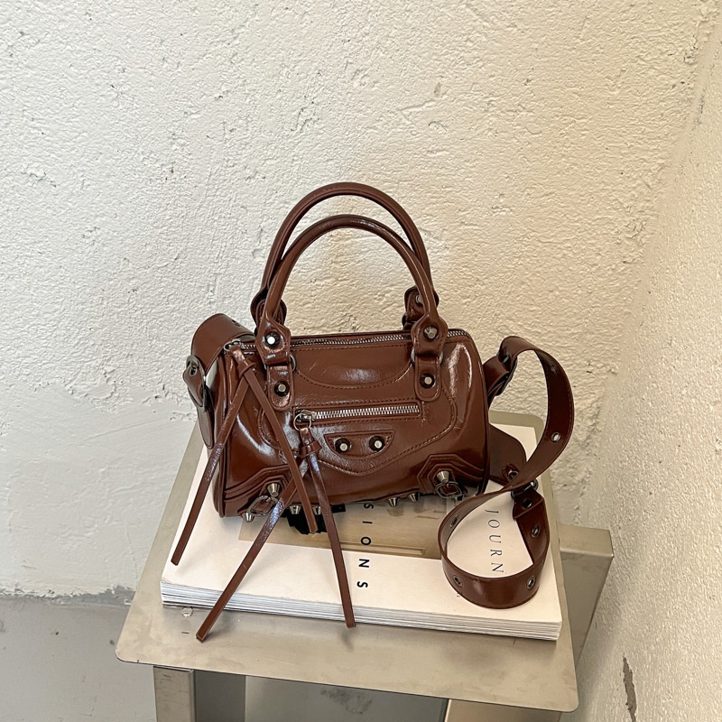 Handbag With Tassel And Stud Detailing Biker-style Shoulder Bag Crossbody Underarm Pillow Bag photo 4