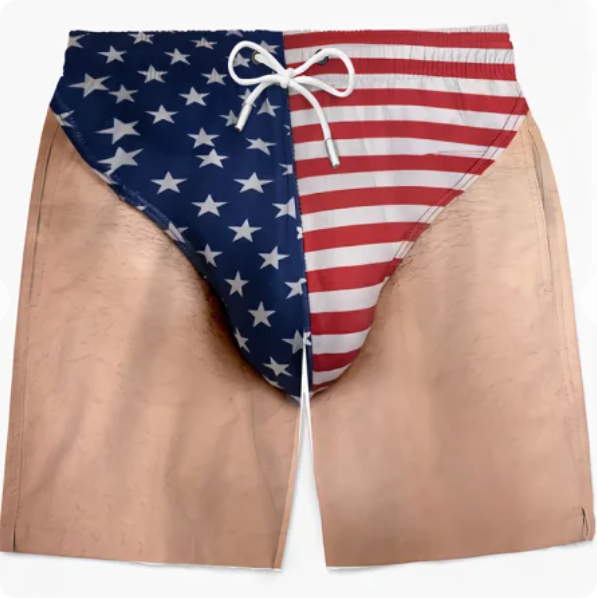 Mens Patriotic American Flag Swim Briefs  Stars Stripes Beachwear photo 7