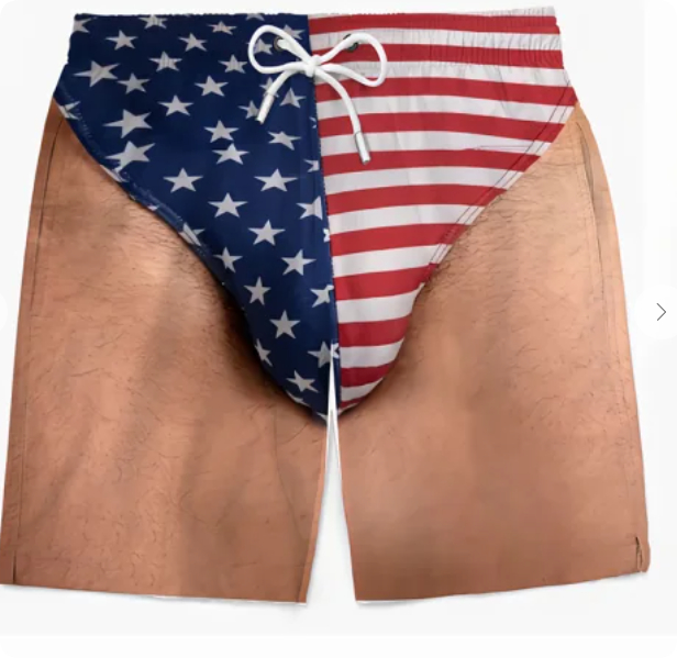 Mens Patriotic American Flag Swim Briefs  Stars Stripes Beachwear photo 3