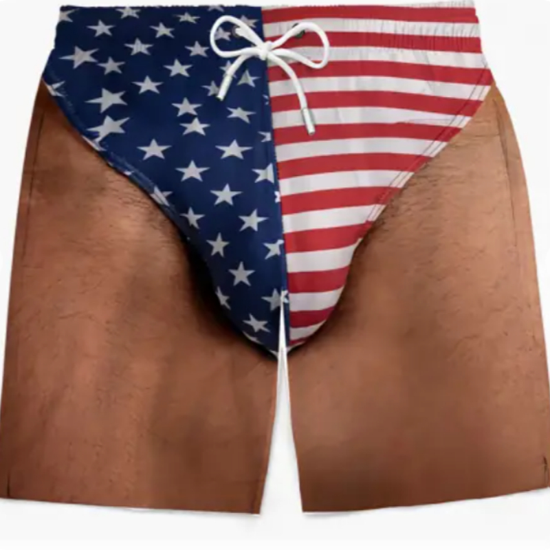 Mens Patriotic American Flag Swim Briefs  Stars Stripes Beachwear photo 1