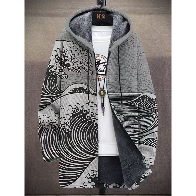 Winter Printed Fleece-lined Thickened Windproof Jacket photo 4