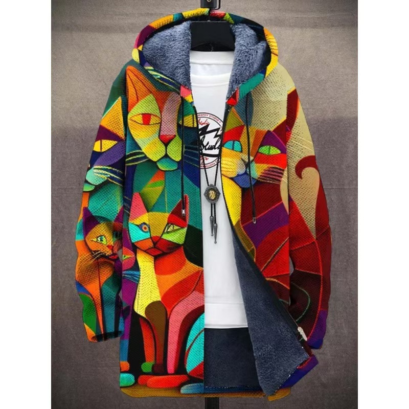 Winter Printed Fleece-lined Thickened Windproof Jacket photo 3