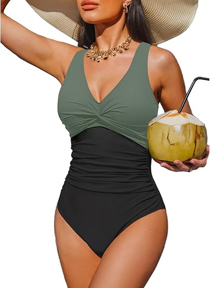 Sexy Leopard-print Solid-color Slimming One-piece Swimsuit photo 4