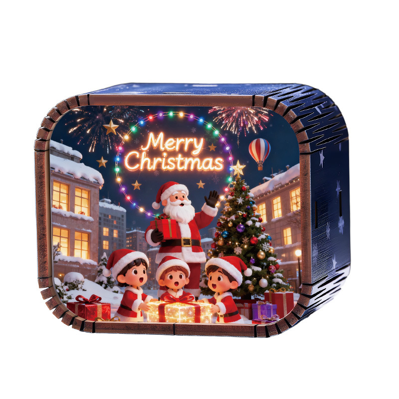 Mini Wooden Christmas Wind Up Music Box photo 2