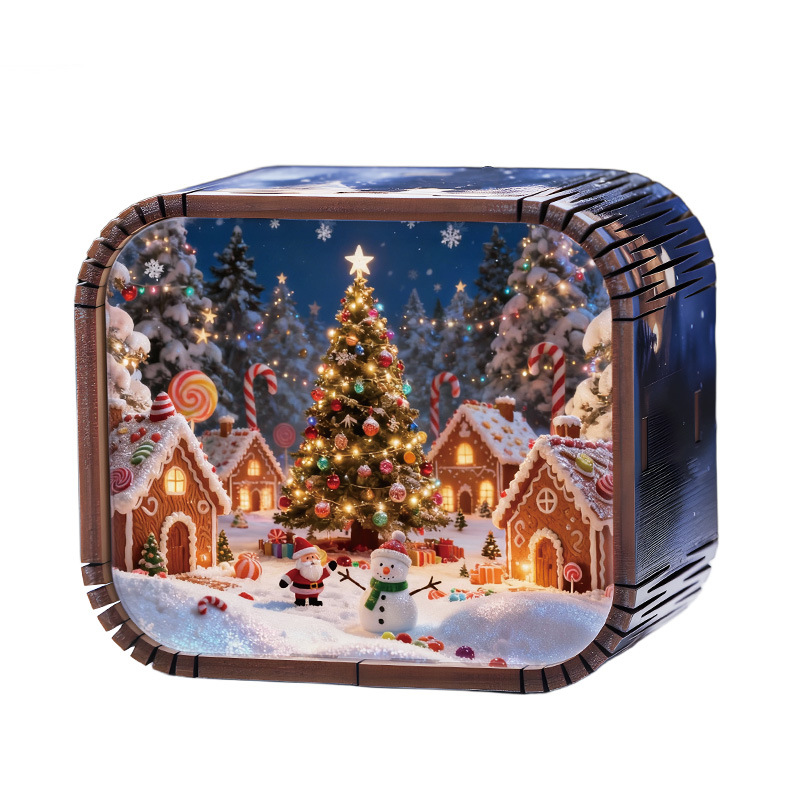 Mini Wooden Christmas Wind Up Music Box photo 1