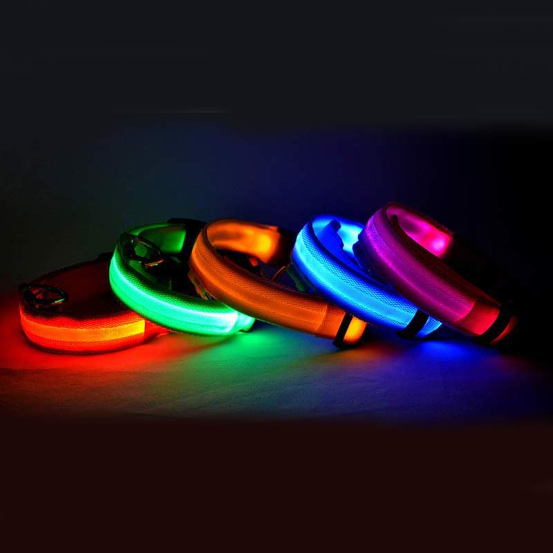 Nylon LED Pet Dog Luminous Collar Night Safety Flashing Glow In Dark Dog Cat Leash Adjustable Pet Supplies photo 3